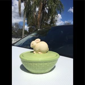 Vintage Hallmark Easter Bunny Rabbit Candy Dish